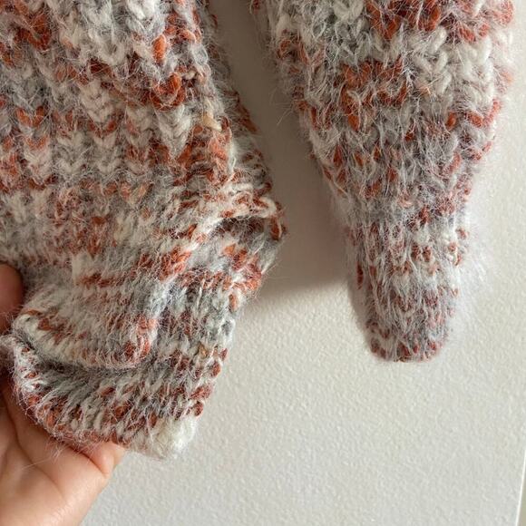 RD style eyelash fringe chunky knit sweater long sleeve marled medium - Picture 4 of 8